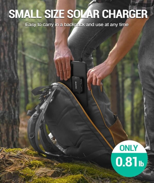 BLAVOR 10W Portable Solar Charger(5V/2A Max), Small Foldable Solar Panel with USB-C USB-A Outputs Compatible with Cell Phone Tablet, IPX4 Waterproof for Camping, Hiking, Backpacking - Image 6