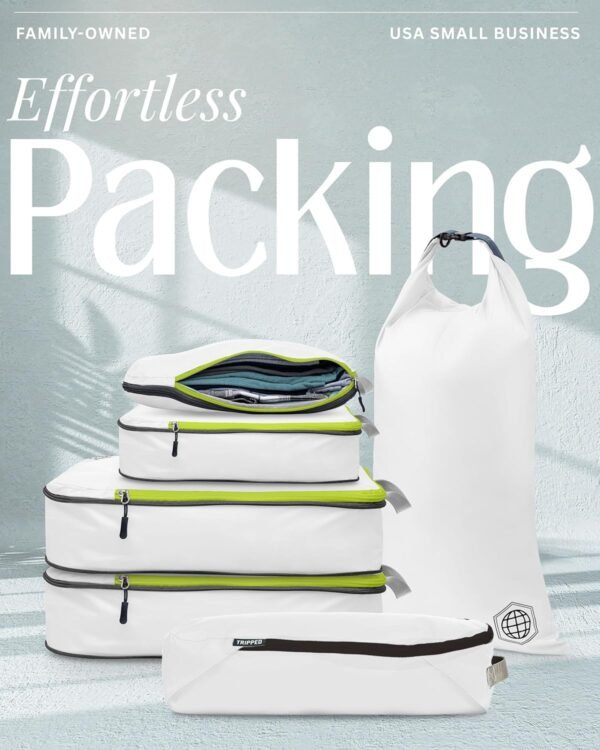 Compression Packing Cubes Set for Travel - Lightweight, Durable Clothes Organizer for Carry-On Luggage and Suitcases by TRIPPED Travel Gear - Image 3
