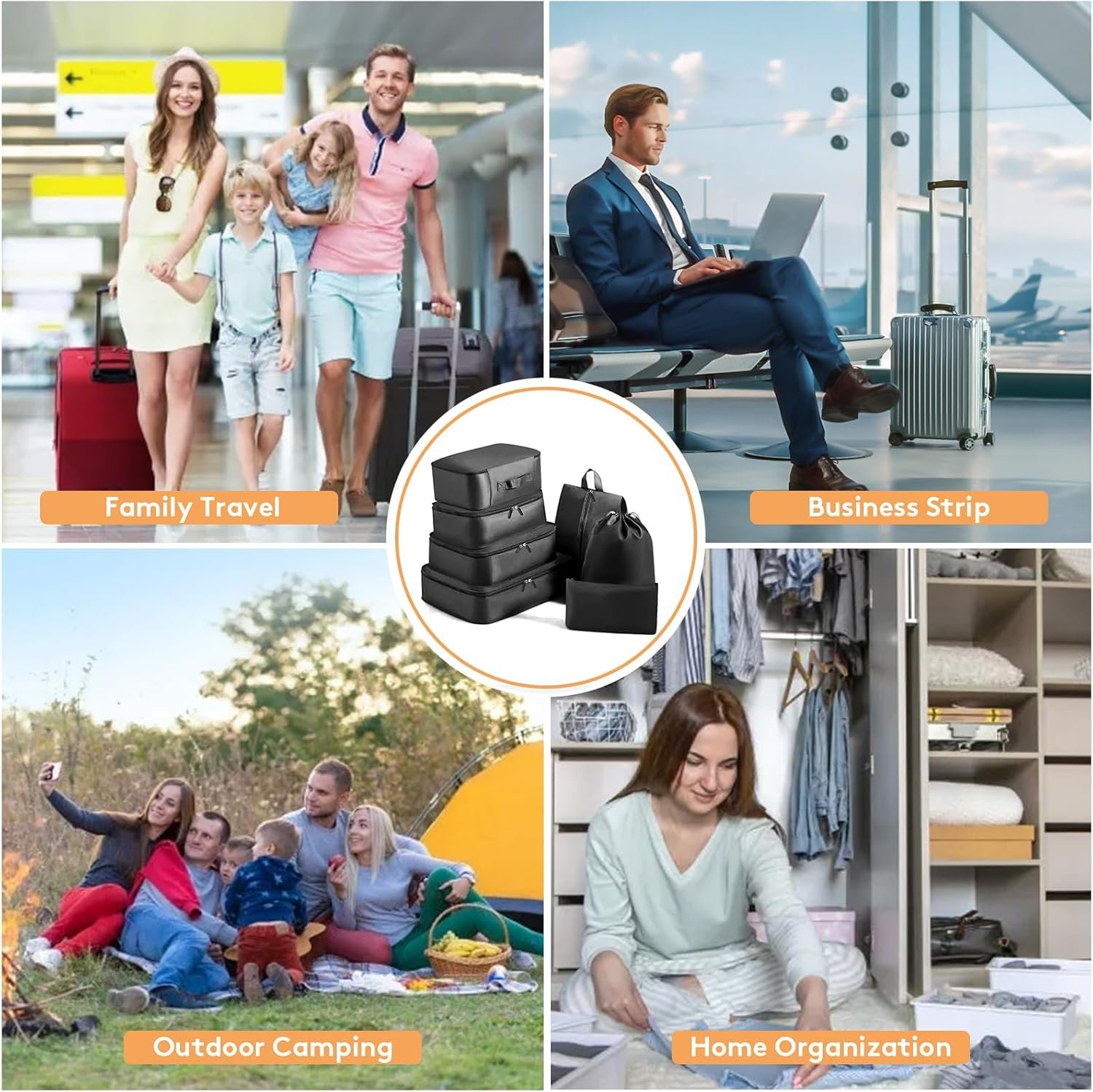 7 Set Packing Cubes Luggage Packing Organizers for Travel Accessories Luggage Carry On Suitcase - Image 6