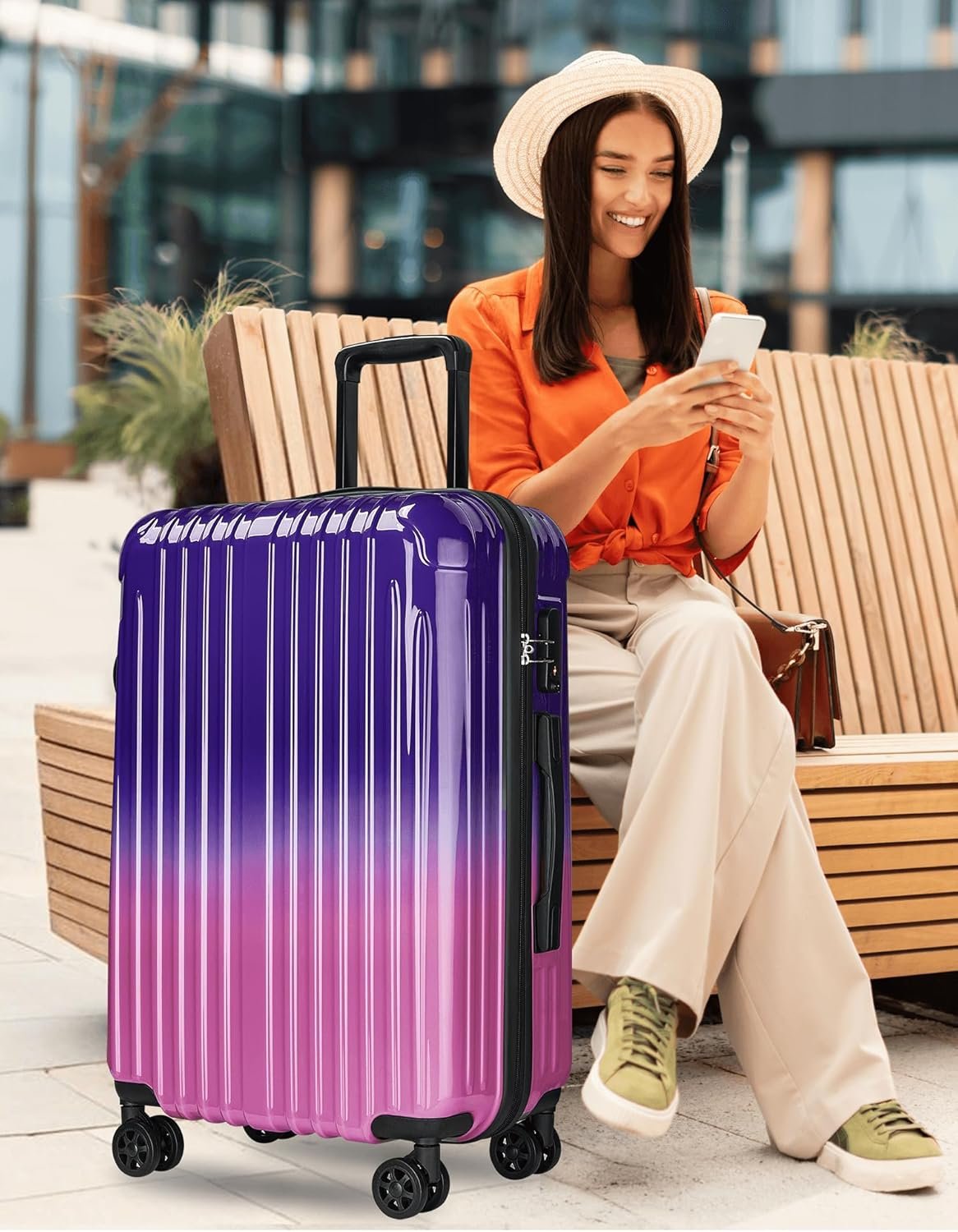 Carry on Luggage - Airline Approved Suitcases with Spinner Wheels, Built-In TSA Lock,Hard Shell Expandable Suitcases - Image 5