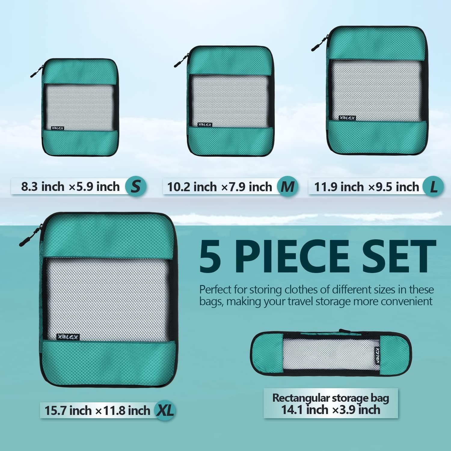 Compression Packing Cubes for Suitcases,5 Set Travel Essentials, Lightweight Luggage Organizer Bags, Travel Cubes for Carry on - Image 4