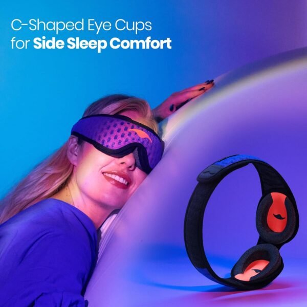 Manta Pro Sleep Mask - 100% Light Blocking Sleep Mask for Side Sleepers, Breathable and Comfortable, Spacious & Zero Pressure for Long Lashes, Perfect for Sleep/Travel/Nap/Shift Work - Image 3