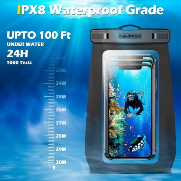 4 Pack Floating Waterproof Phone Pouch - Float Clear Cell Holder Protector with Lanyard - Universal Large Floatable Water Proof Dry Bag Case for iPhone 16 Pro Max Samsung Galaxy - Beach Swimming Pool - Image 5