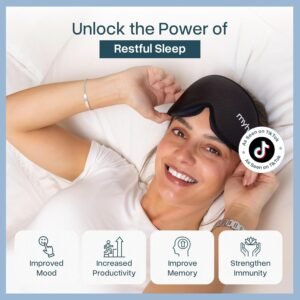 MyHalos® Sleep Mask – Eye Masks for Sleep – 100% Blackout Sleeping Mask for Women, Men & Side Sleepers – 3D Sleeping Eye Mask for Zero Pressure – Award Winning Design, Eyelash Friendly & Breathable