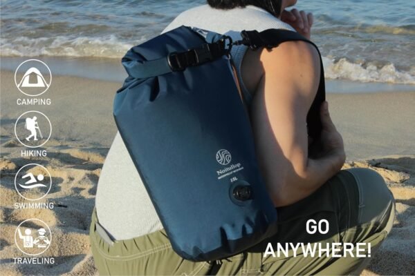 Washbag Portable Washing Machine - 15L Fully Waterproof Dry Bag - Lightweight Compact Nylon Washing Machine - Portable Manual Clothes Washer Laundry Bag (Navy) - Image 5