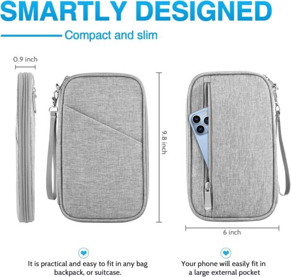 Passport Holder Family, Women Rfid Blocking Passport Wallet, Travel Essentials Premium Wallets, Waterproof Passport Holders Bag for Men Traveling, Travel Document Organizer Credit Cards Case - Image 2