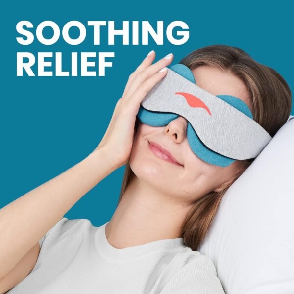 Manta Cool Sleep Mask - Blackout Cooling Eye Mask with Zero Eye Pressure, Ceramic Cooling Beads Sleeping Mask for Migraine Headaches, Sleeping, Allergies, Puffy Eyes & Sinus Relief - Image 2