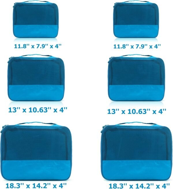 DoubleTrip Extra Large Packing Cubes for Travel Suitcase Organizer - Fit 28inch Luggage Set of 6 with 3 Sizes Travel Cubes Space Saver Baggage Bag - Image 2