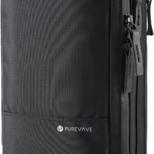 Purevave Compact Mens Toiletry Travel Bag Hanging, Mens Dopp Kit for Travel Waterproof, Wash Pouch Black