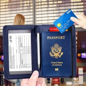 ZOPPEN Passport Holder Wallet, Passport Cover Travel Wallet Women Travel Essentials Accessories Document Organizer Travel Must Haves Rfid Blocking Cover Case for Women and Men, Blue