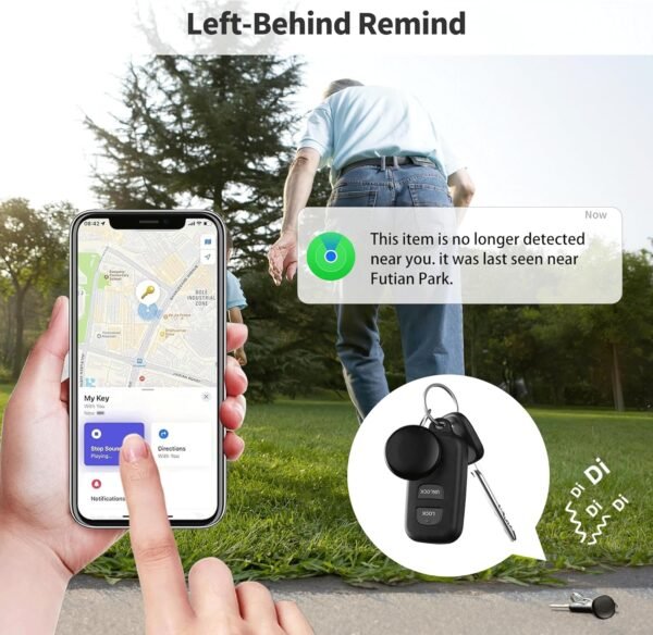 Air Tags-4 Pack Tracker Tag Work with Apple Find My (iOS 14.6 Above Only) Smart Tag Item Finders for Key, Luggage, Backpack，etc. (Black, 4 Pack) - Image 4