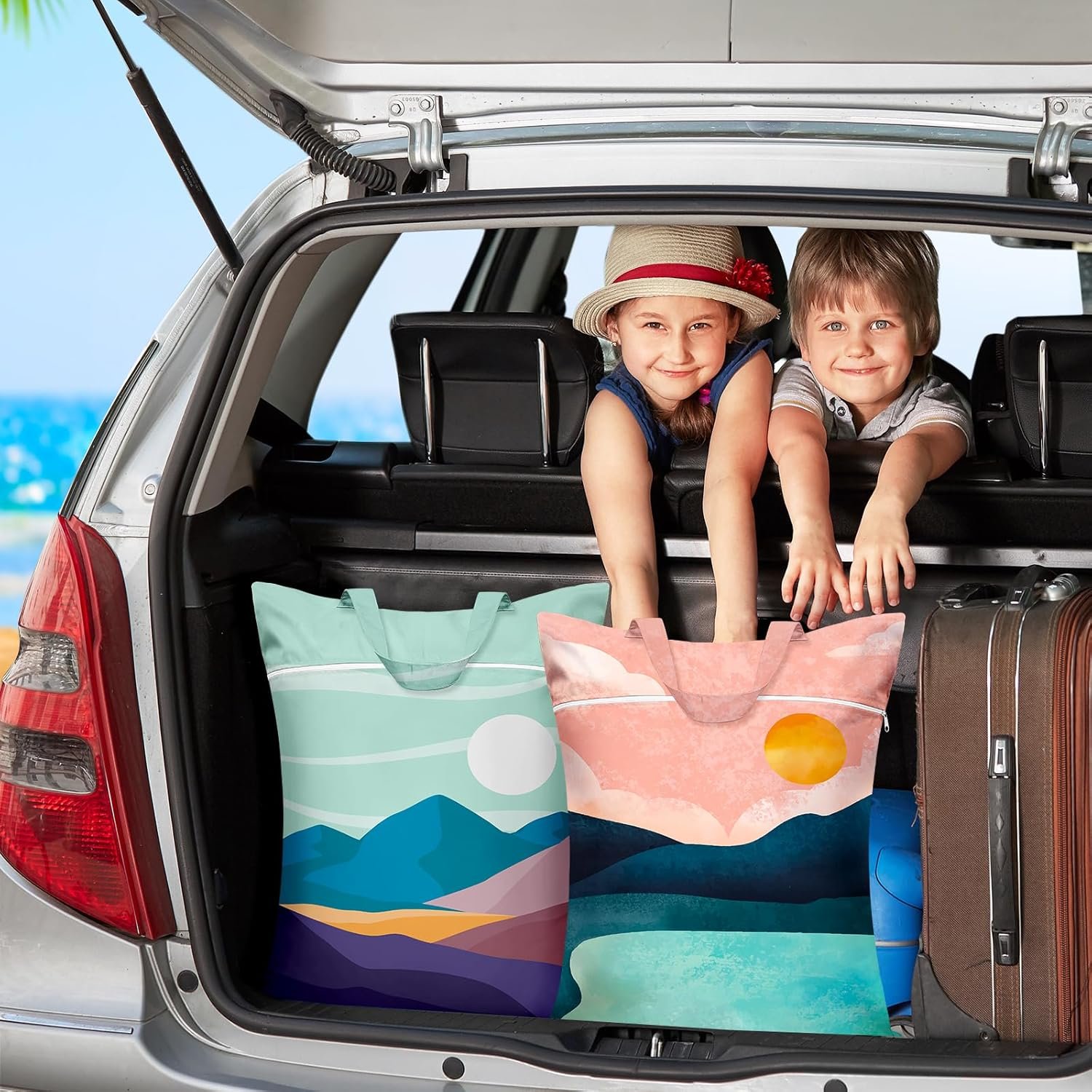 2 Pcs Large Travel Laundry Bags - Waterproof with Handle, Washable Dirty Clothes Bags for Travel, Wet/Dry, Gym, Swimming Pool & College Dorm - Image 5