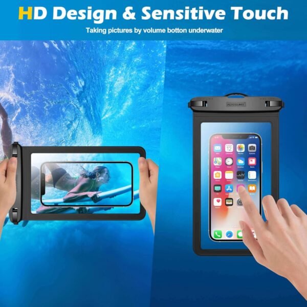 4 Pack 10.5“ Large Waterproof Phone Pouch - Underwater Clear Cell Holder - Universal Water Proof Dry Bag with Neck Lanyard for iPhone 16 Pro Max Samsung Galaxy with Heavy Case for Beach Swimming Pool - Image 5