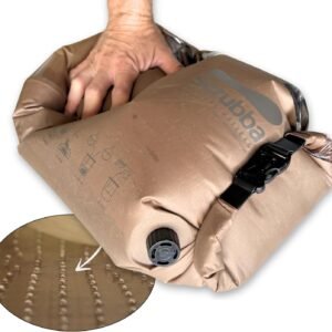 Scrubba Tactical Wash Bag Portable Washing Machine – Lightweight Manual Washing Machine for Travel, Camping, Laundry, Clothes – Camping Accessories, Gift – use with Laundry Detergent/Sheets – 5.6 oz.