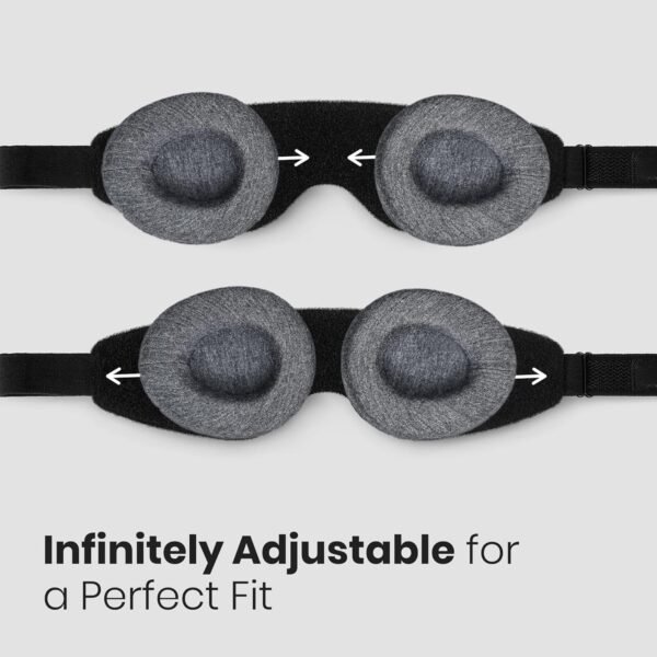 Manta Slim Sleep Mask - Ultra-Lightweight Blackout Eye Mask, Slim Elastic Head Band Comfort Design, Zero Pressure Eye Mask, Infinitely Adjustable Eye Cups, Perfect for Side Sleepers - Image 4