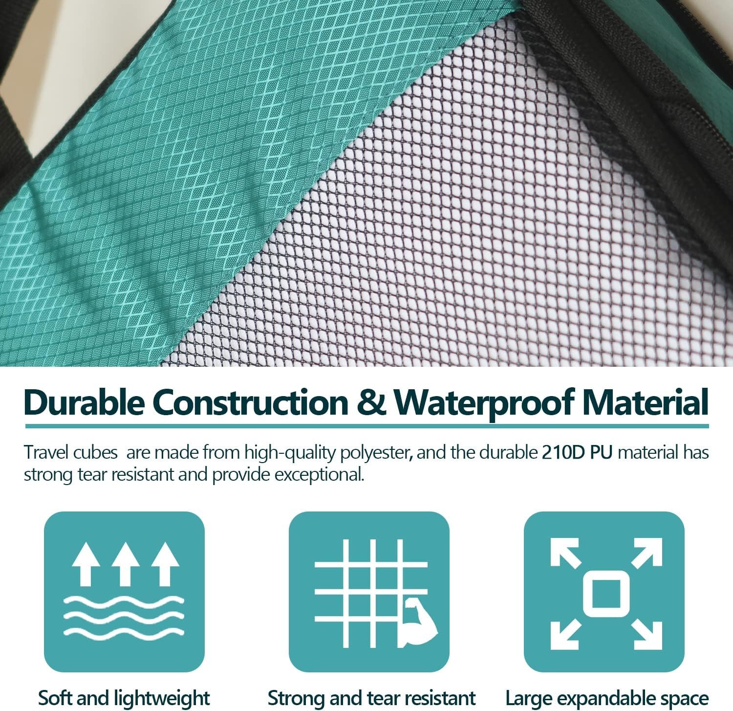 Compression Packing Cubes for Suitcases,5 Set Travel Essentials, Lightweight Luggage Organizer Bags, Travel Cubes for Carry on - Image 3