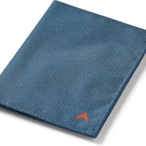 Allett Travel Wallet, Indigo Blue | Nylon, Thin Bifold, RFID Blocking, Minimalistic, Front Pocket | Holds Up To 10 Cards & Passport | For Men & Women