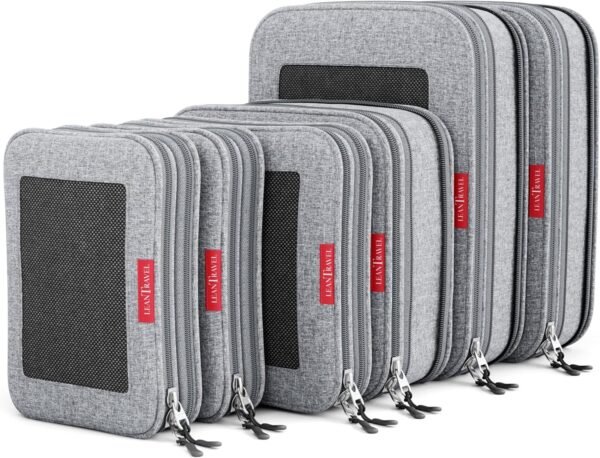 Compression Packing Cubes for Travel Organizers with Double Zipper, LeanTravel