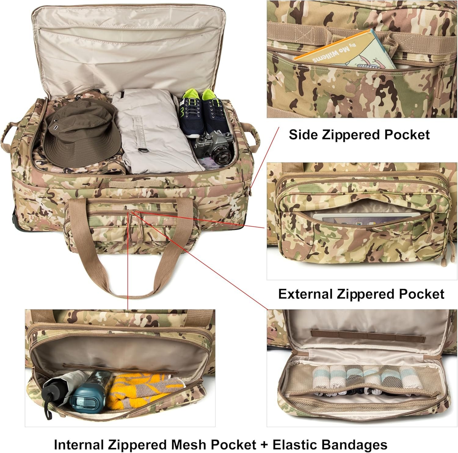 Mountain Land 120L Duffle Bag for Men and Women Large Luggage Bag with Wheels Travel Suitcase - Image 5