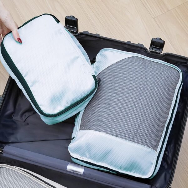 8 Set Packing Cubes for Travel Women Men Kids, Mesh Suitcase Organizer Bags Set for Luggage, 4 Sizes Extra Large, Large, Medium, Small, Travel Camping Essentials Accessories, Lake Blue - Image 7