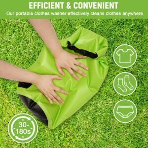 Portable Hand Wash Bag with Retractable Clothesline: manual washing machine, durable waterproof design for traveling