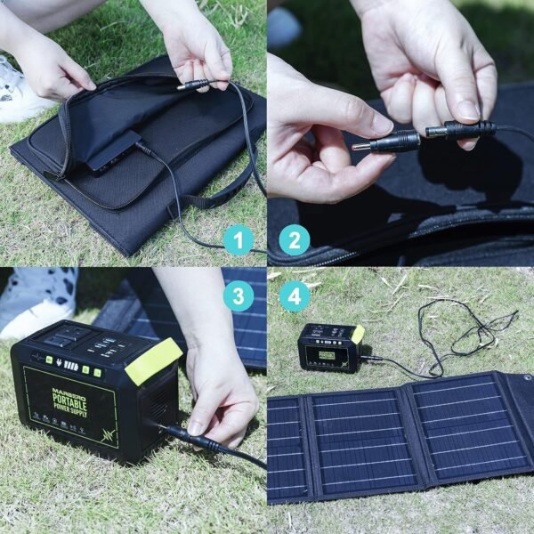 MARBERO Portable Solar Panel 30W Solar Panel Charger 23% High Efficiency Foldable Solar Panels QC3.0 USB & DC Port Compatible with Cell Phone Ipad Laptop IP65 Waterproof for Camping Outdoor Cloudy - Image 4