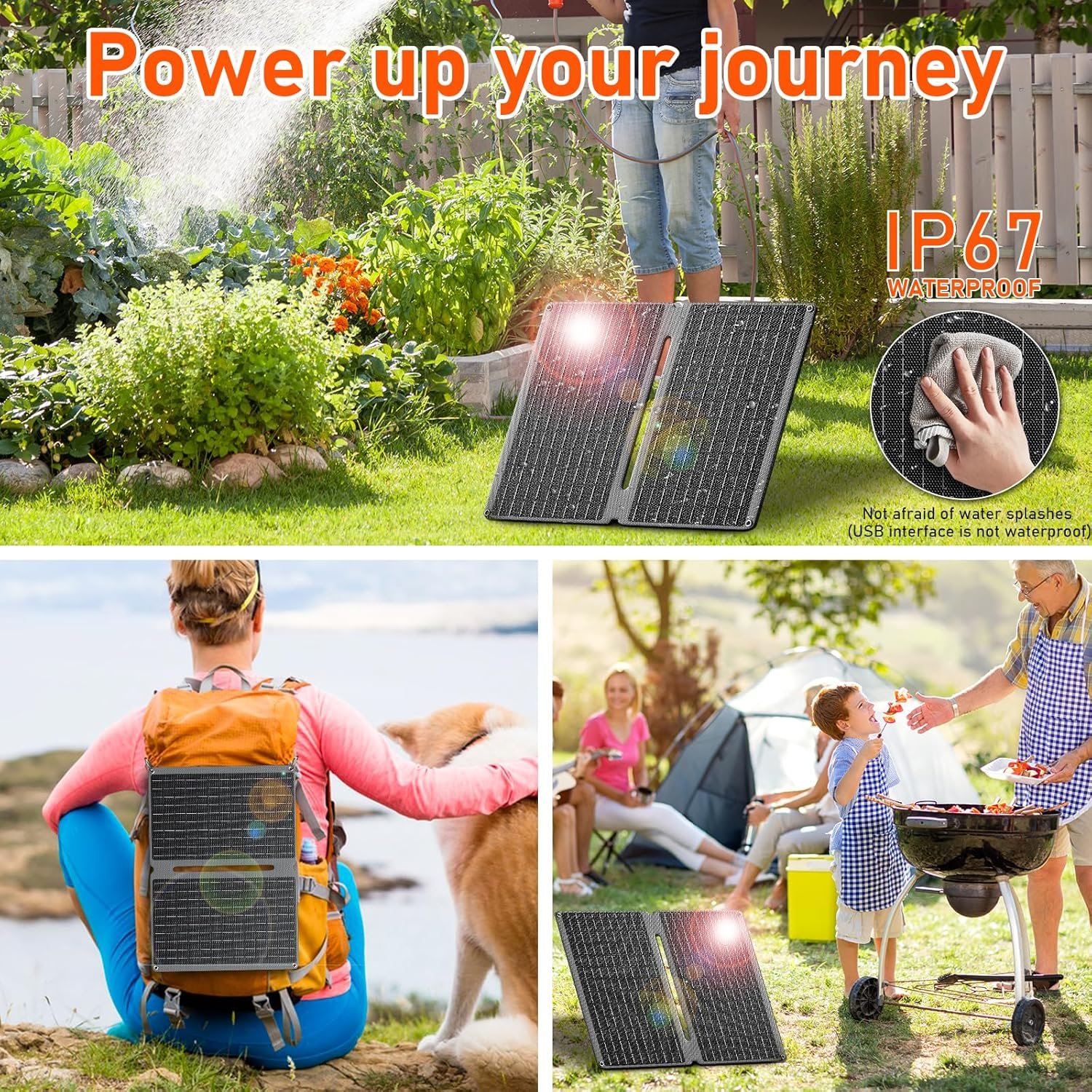 20W Portable Foldable Solar Panel withUSB, Type-C Outputs, Monocrystalline Silicon, ETFE Coating, IP67 Waterproof – Perfect for Phones, iPads, Power Banks, Camping, and Off-Grid Use! - Image 7
