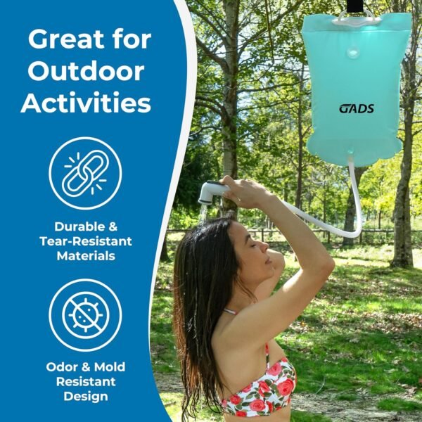 Portable Hair Washing Station, 2.5 GL Bedside Shower Water Bag for Hair Washing in Bed, Use with Inflatable Shampoo Basin, Inflatable Hair Washing Basin, Inflatable Bathtub - Blue - Image 3