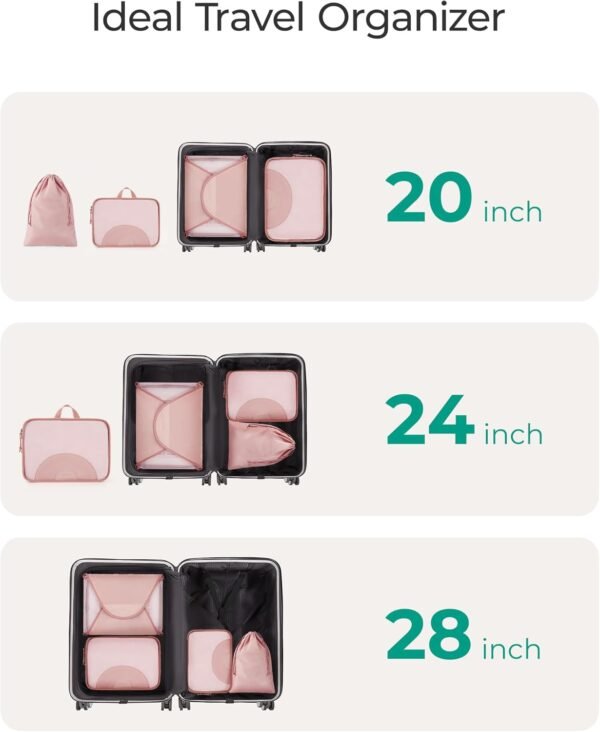 BAGSMART Garment Folder Packing Cubes for Travel, 4 Set Lightweight Travel Cubes for Wrinkle Free, Durable Suitcase Organizers Bag Set for Travel Essentials Sky Blue - Image 6