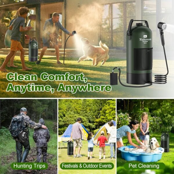 Portable Shower for Camping, 5 Gal/20 L Solar Heating Camping Shower Bag with Shower Pump, Portable Shower Head, Essential for Camping,Festivals, Overlanding, Beach Trips,Outdoor Showers - Image 7