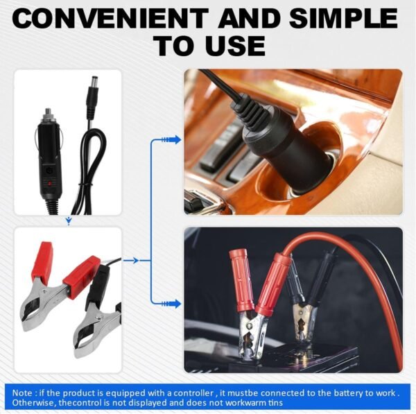 Solar Panel Kit - 12V Solar Trickle Charger, IP65 Portable Solar Powered Charger Kit with 4 Suction Cups, High-Efficiency Car Battery Charger Maintainer for Car RV Boat Motorcycle - Image 2