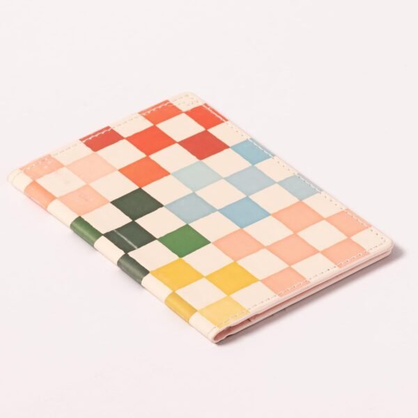 Eccolo Passport Cover Case - Premium Faux Leather, Checkered Design, 5.5x4 inches, Lightweight Travel Essential with Boarding Pass Holder Flap - Chic & Stylish Gift for Travelers - Image 2