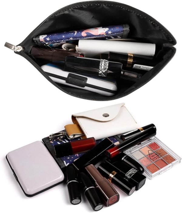 Waterproof Travel Makeup Bag Case Organizer, PU Leather Penguins Cosmetic Bags, Small Toiletry Case Cute, Portable Zipper Pouch for Women Men, Travel Accessories - Image 8