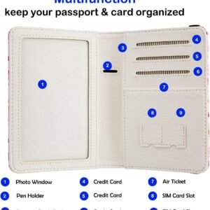 passport Holder,Rfid Blocking Travel Wallet Credit Card Case Cute Passport cover for Women/Men,Boys Girls Travel Essentials (Dinosaur)