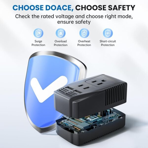 Upgraded 2000W Voltage Converter US to Europe, 220V to 110V Converter for European Travel for Hair Dryer Straightener, 2300W Travel Power Adapter with PD Charger for Laptop Tablet Camera Cell Phone - Image 6