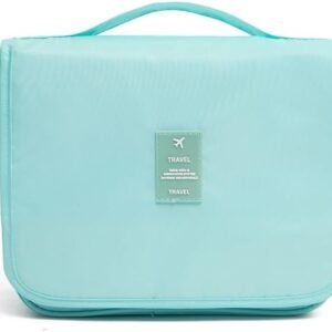Travel Hanging Toiletry Bag For Women,Water Proof Makeup Organizer Bag,With Hanging Hook and Handle, Small Size, Large Capacity,Going Out Travel Essentials (Green)