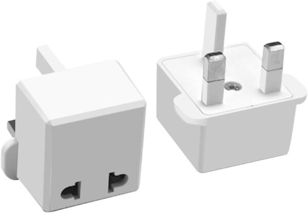 (White-2pcs) US/EU to UK Plugs Adapter EU to UK Plugs Power Converter Plugs 2 Pin Socket US to UK Travel Adapter,UK 3 pin Plug to 2 Hole for China/Japan/USA/Germany