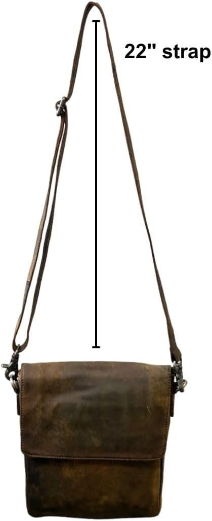 Myra Bag Distressed Leather Messenger Bag - Crossbody Purse for Women - Image 4