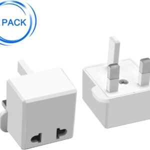 (White-2pcs) US/EU to UK Plugs Adapter EU to UK Plugs Power Converter Plugs 2 Pin Socket US to UK Travel Adapter,UK 3 pin Plug to 2 Hole for China/Japan/USA/Germany