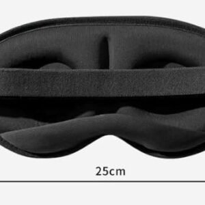 3D Contoured Sleep Mask, Memory Foam, Adjustable Strap, Ergonomic Design for Total Darkness (Black)