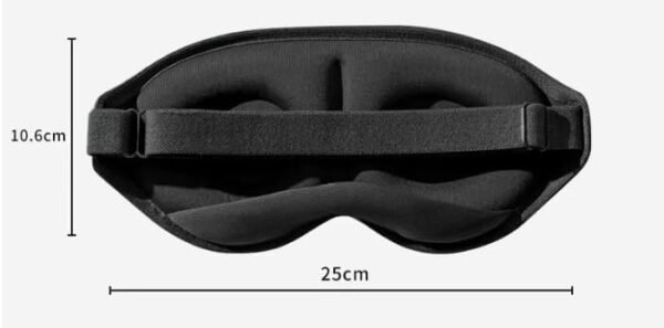 3D Contoured Sleep Mask, Memory Foam, Adjustable Strap, Ergonomic Design for Total Darkness (Black) - Image 2