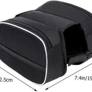 VOSAREA Wear Resistant Bike Frame Bag with Zipper Lightweight Cycling Pouch for Road and Mountain Bikes Front Beam Storage for Phone Cash Keys and Accessories