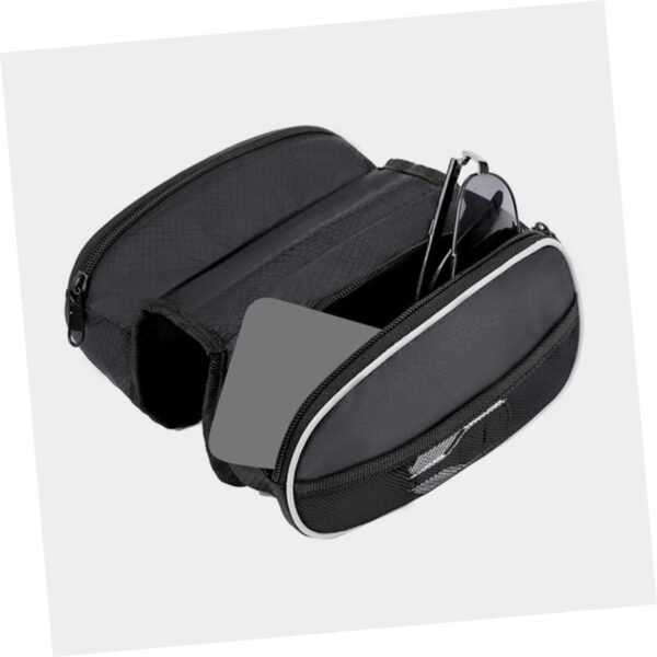 BESPORTBLE Top Tube Bike Frame Bag for Men Multi Function Portable Bicycle Storage Pouch with Zipper Compatible with Road Mountain Folding Bikes Secure Phone Keys Cash Organizer - Image 7