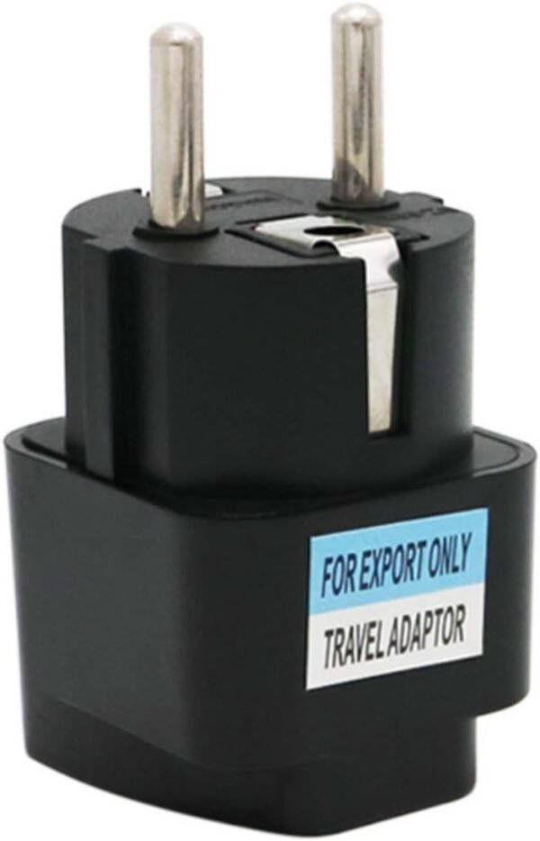 ALINNA 2 Pack Germany France Europe Travel Power Adapter, Universal AU UK US to EU Europe Plug AC 250V European Schuko Type E F Outlet (Black) - Image 7