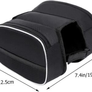BESPORTBLE Top Tube Bike Frame Bag for Men Multi Function Portable Bicycle Storage Pouch with Zipper Compatible with Road Mountain Folding Bikes Secure Phone Keys Cash Organizer