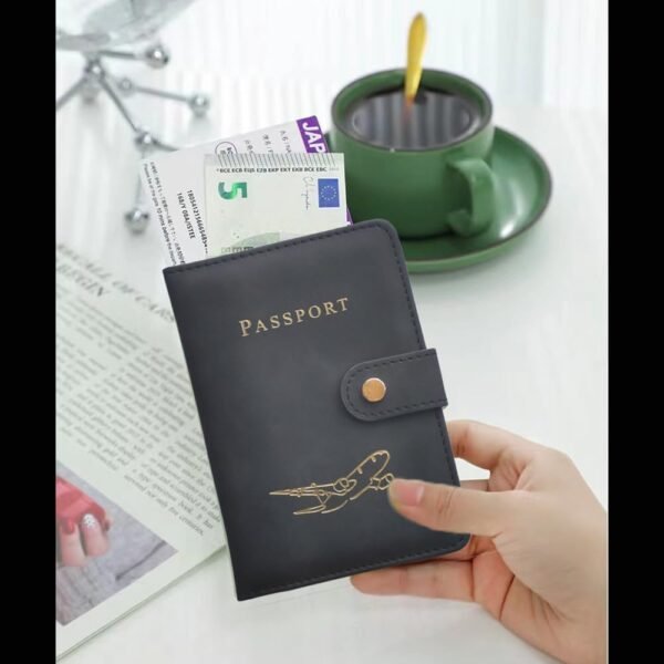 Passport Holder with Multiple Card Slots,RFID-Blocking Passport Cover,Stylish Unisex Design for Men & Women,Ideal Gift for Frequent Flyers (Passport+Boarding Pass+Vaccine Card)(BLACK) - Image 6