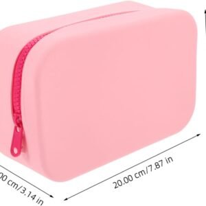 Silicone Toiletry Bag Large Capacity Makeup Brush Case Portable Travel Vanity Organizer with Stitching for Women and Jewelry Storage