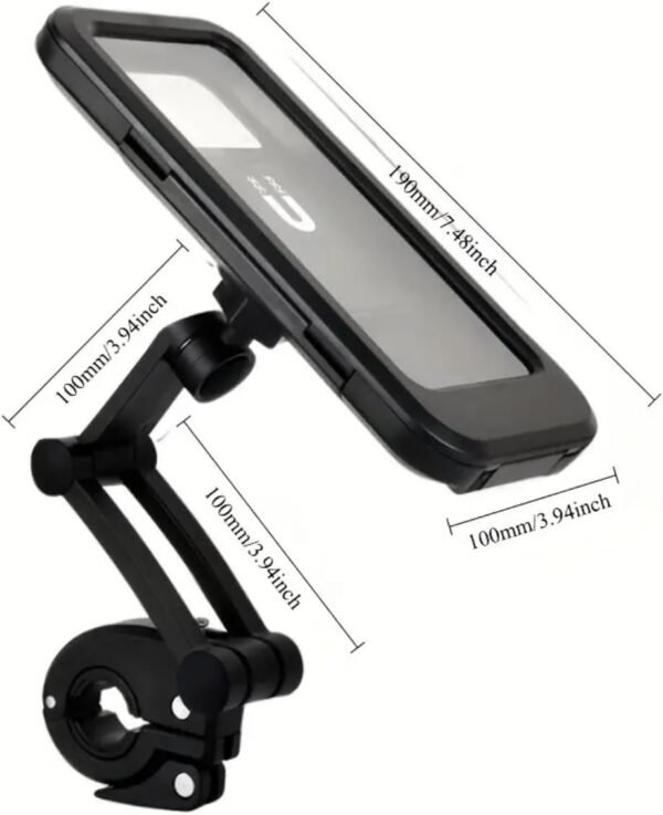Waterproof Outdoor Sports Bike Phone Mount Case, Bicycle and Motorbike Handlebar Phone Holder with Secure Grip, Shockproof Design, 360 Degree Rotation Adjustable for Smartphones 4 to 6.7 Inches - Image 7