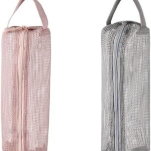 2PCS Mesh Toiletry Bag with Handle, Washing Handbag, Portable Toiletry Storage Bag Travel Cosmetic Bag Shower Tote for Women Men