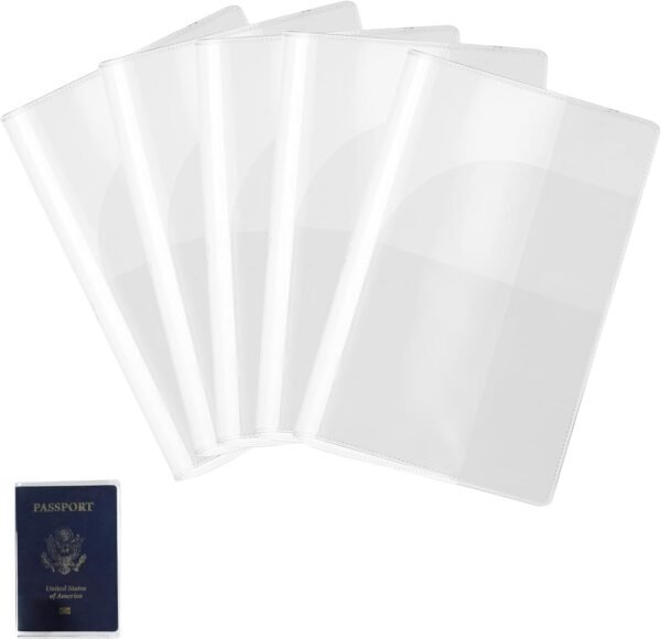 10 Pack Clear Passport Cover, Plastic Passport Protector Waterproof Passports Cover Vinyl ID Card Protector Case Travel Document Organizer